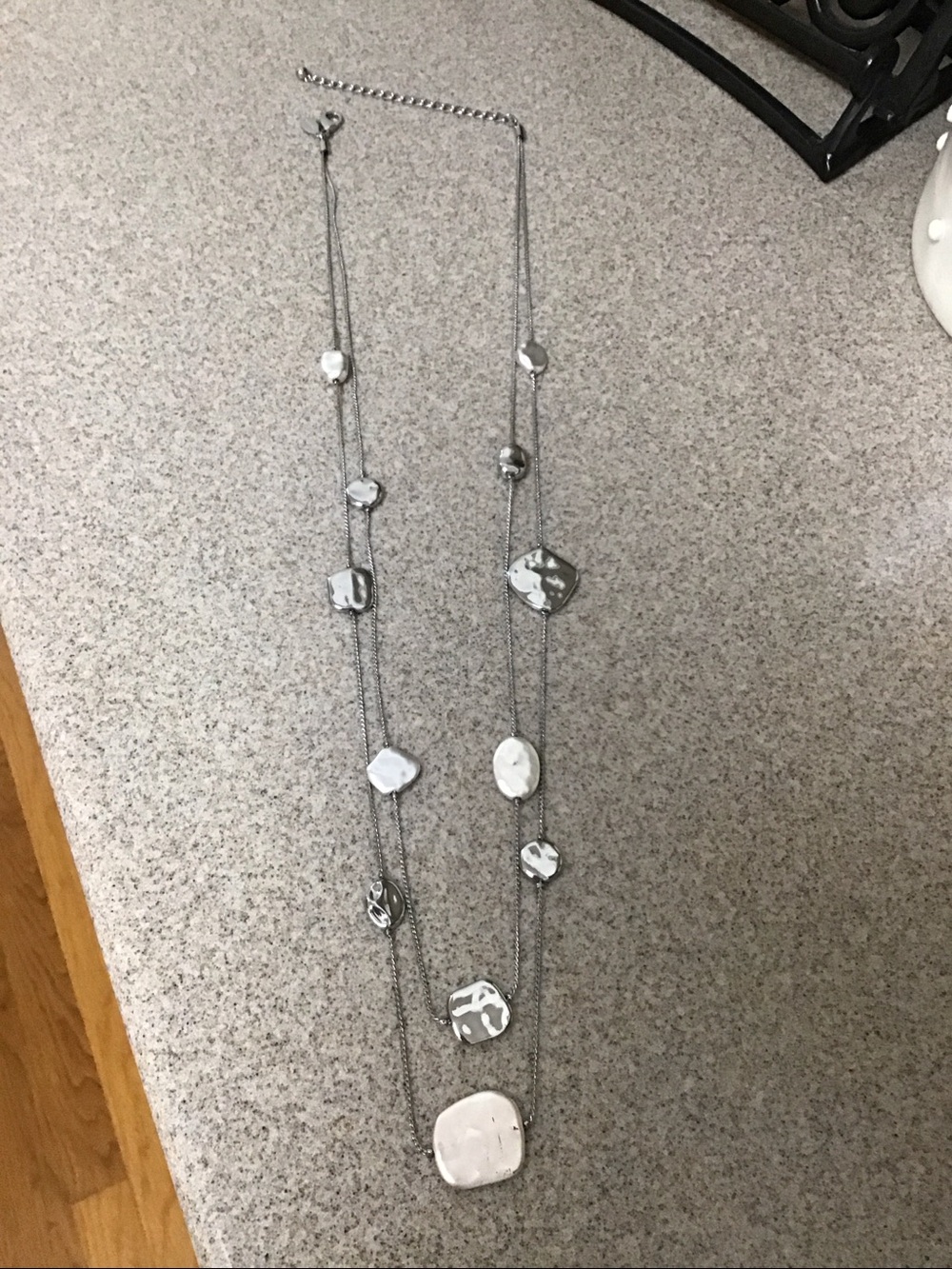 Chico's double silver necklace